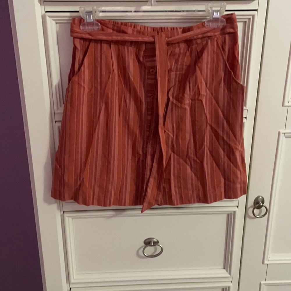 Dizzy gal button down orange stripped skirt